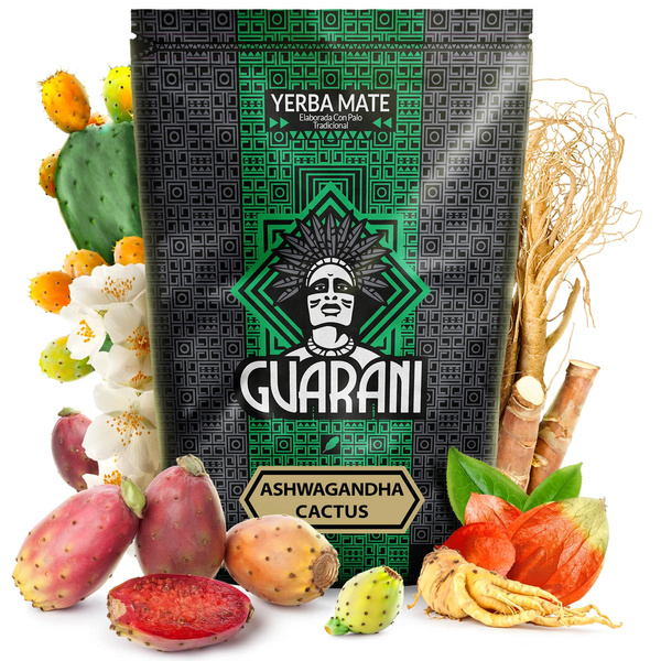 Yerba Mate set Guarani Ashwagandha 500g Kalebass + Bombilla