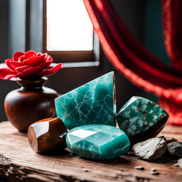 Set med naturstenar, kristaller och rökelse - esoterik, yoga, meditation