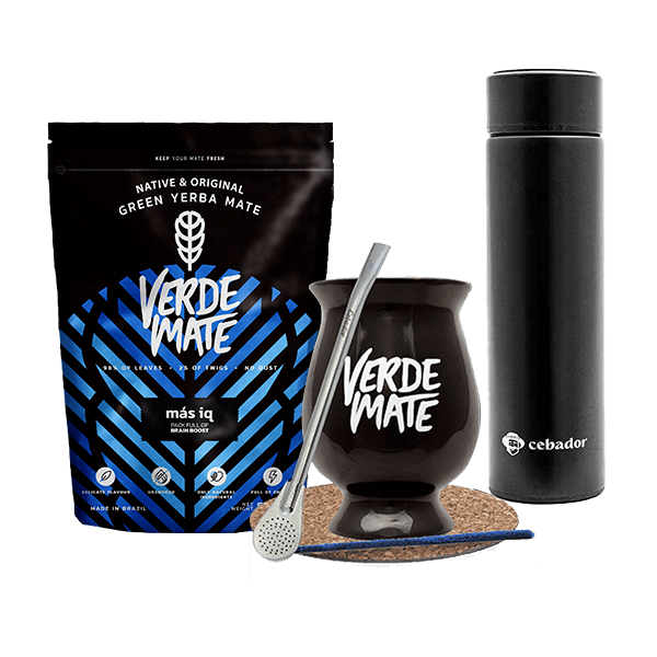 Set Yerba Verde Mate MAS IQ 500 g termos Kalebass