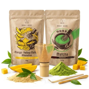 Set för färgglad Matcha Latte: Matcha + Yellow Matcha + tillbehör