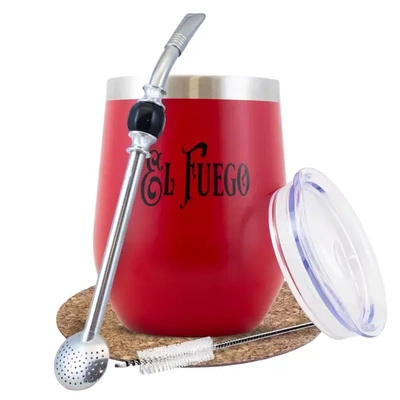 Röd TERMOLID yerba mate set El Fuego PRO