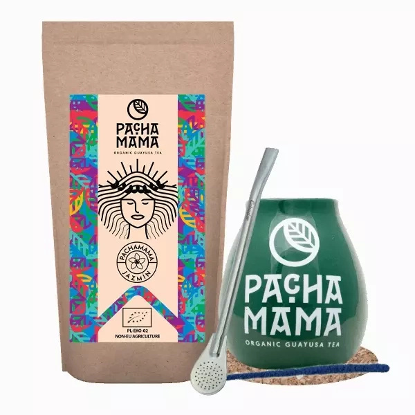 Set Guayusa Pachamama Jazmín 100g + Kalebass + Bombilla