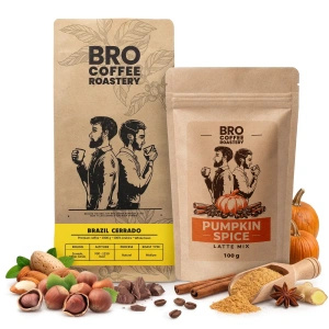 Set till Pumpkin Spice Latte: kaffe Bro Coffee Roastery Brazil Cerrado 1kg + Pumpkin Spice Latte Mix 100g