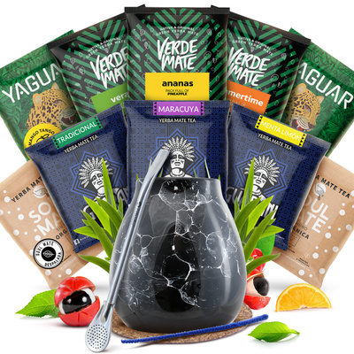 Yerba Mate starterset Kalebass Bombilla 10x50g