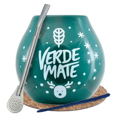 Yerba Verde Mate set Bombilla vinterkalebass