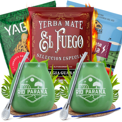 Yerba Mate Energia Set FOR TWO Kalebass Bombilla