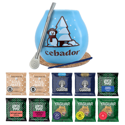Yerba Mate Set 10x50g Kalebass Vinter Bombilla
