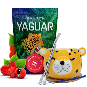 Set Yerba Mate Yaguar Energy Kalebass Gatito 500 g