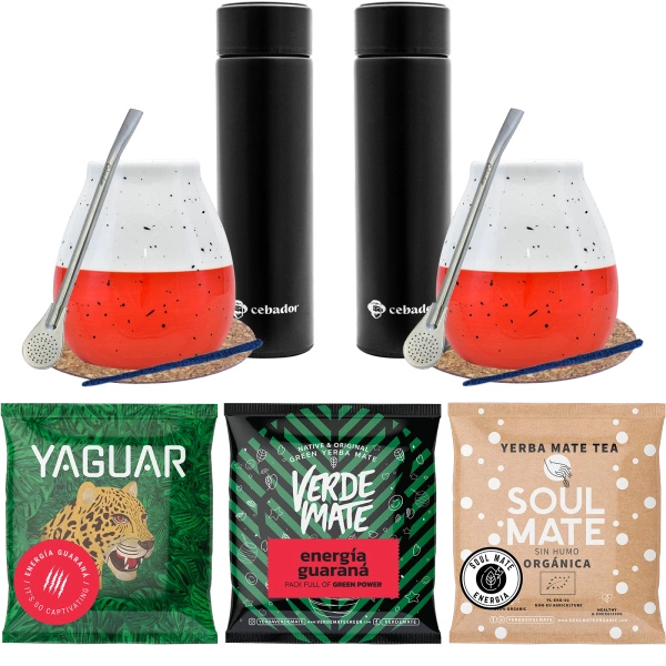 Yerba Mate startpaket för par termos 3x50g
