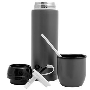 Yerbomos 5.0 - 650 ml - Mate, thermos and bombilla in one (grey)