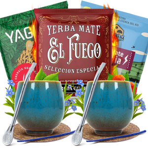 Yerba Mate Energia Set FOR TWO Kalebass Bombilla