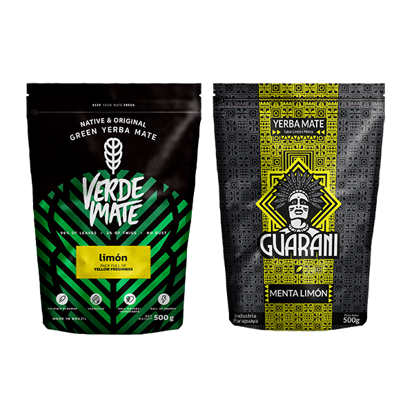 Verde Mate Grön Limon 500 g + Guarani Menta Limon 500 g