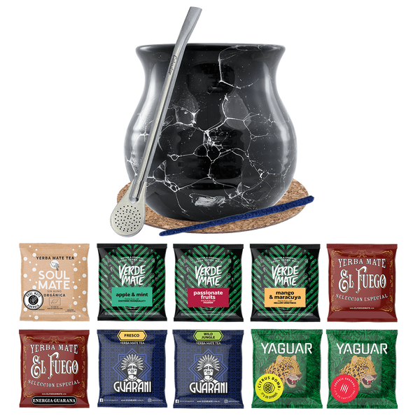 Yerba Mate Set 10x50g Kalebass Bombilla 500g