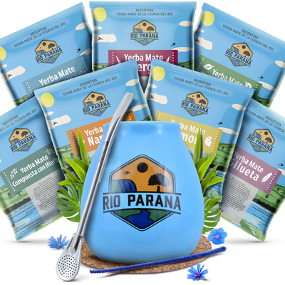 Yerba Mate Rio Parana 7x50g provset + tillbehör