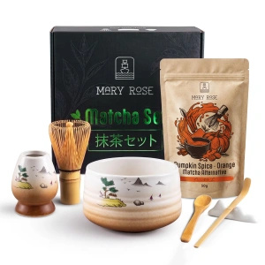 Presentset för att tillreda Orange Matcha