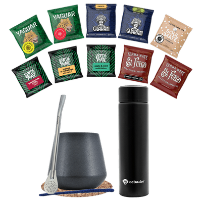 Set Yerba Mate 500g Mate Gourd 10x50g termos