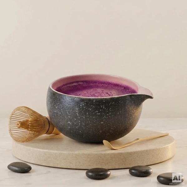 Presentset för att tillreda Purple Matcha