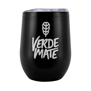 TermoLid – termomugg för yerba mate med lock – Verde Mate (svart) – 350 ml