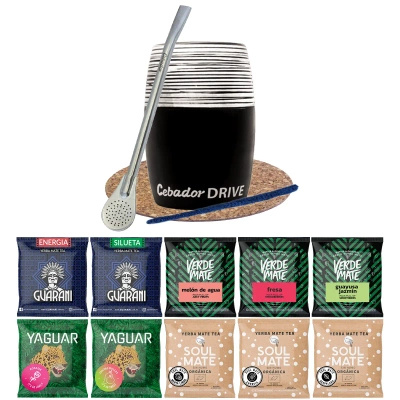 Set Yerba Verde Mate Grön 10x50 Mate Cup Disk