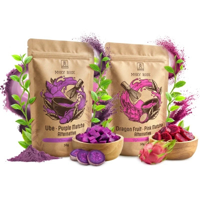 Set med färgglada matcha: Pink Matcha + Purple Matcha