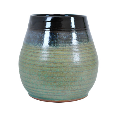 Keramisk kalebass Niebla (svart-grön) 300 ml – Crater-serien