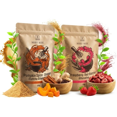 Set med färgglada matcha: Red Matcha + Orange Matcha