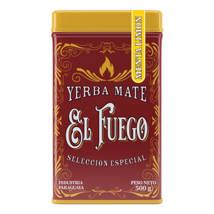 Yerbera – Metallburk + El Fuego Menta Limon 0,5 kg