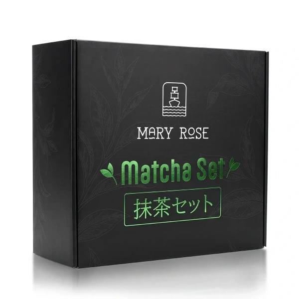 Presentset: premium-matcha + matchawan + bambustillbehör