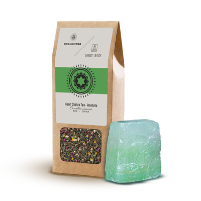 Set för Hjärtchakrat (Anahata): chakra-te + magisk sten