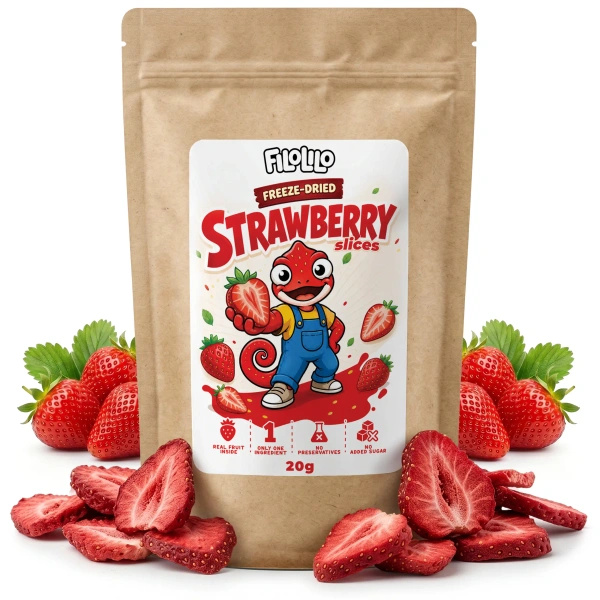FiloLilo – Frystorkade jordgubbar (skivor) 20 g