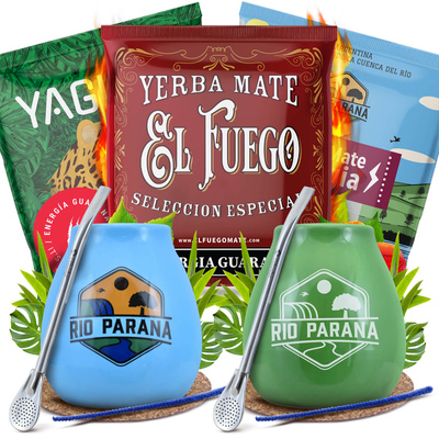 Yerba Mate Energia Set FOR TWO Kalebass Bombilla