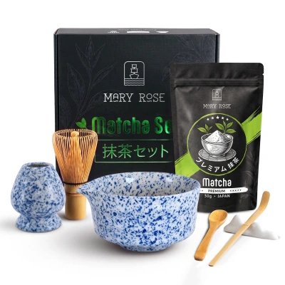 Presentset: japanskt premiummatcha + matchawan + bambutillbehör