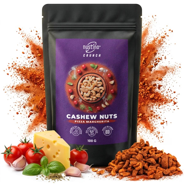 Nustino Crunch – Rostade cashewnötter – Pizza Margherita 100 g