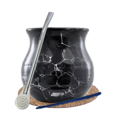 Yerba Mate Matero Set Kalebass Bombilla 19cm