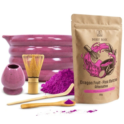 Set för att tillreda Pink Matcha