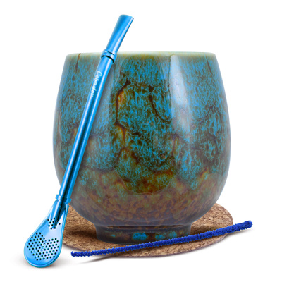 Tillbehörsset för yerba mate: Kalebass + Bombilla