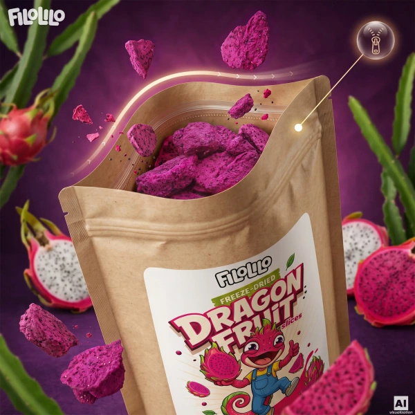 FiloLilo – Frystorkad drakfrukt (skivor) 100 g
