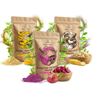 Set med färgglada matcha: Yellow Matcha + Pink Matcha + White Matcha