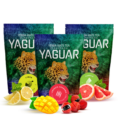 Yerba Mate Yaguar 3x500g Olika blandningar