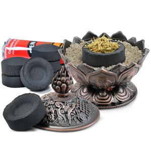 Set med palo santo-spån, rökelsebrännare och rökelsekol