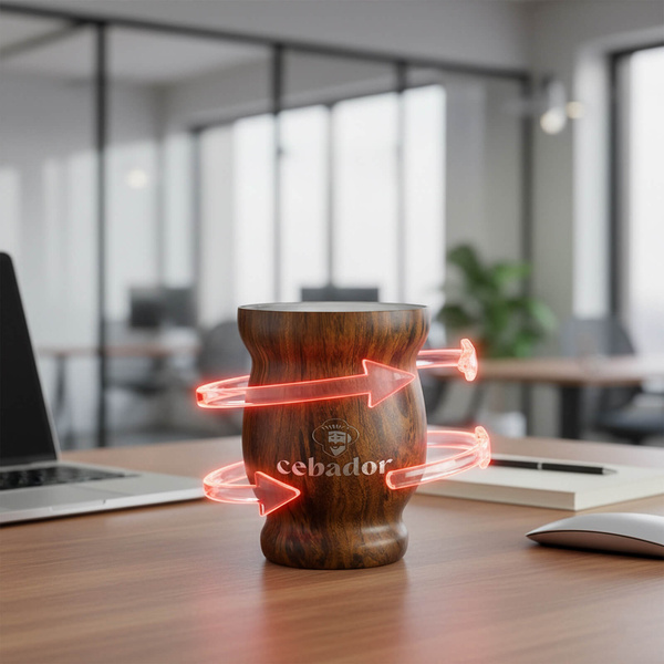 TermoMate Cebador – termosmugg för yerba mate – 190 ml (träfärg)