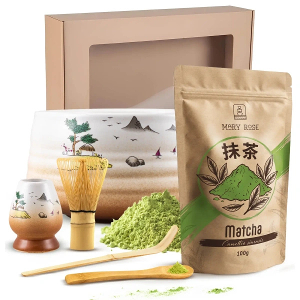 Presentset för bryggning av Matcha te