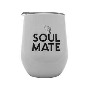 TermoLid – termomugg för yerba mate med lock – Soul Mate (vit) – 350 ml