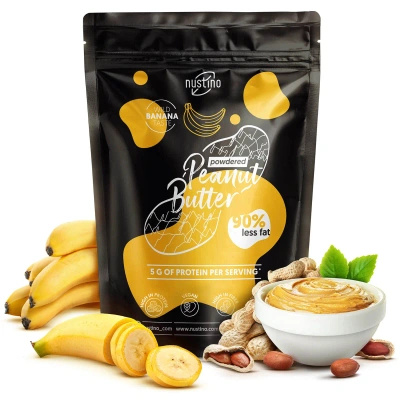 Nustino – Jordnötssmör i pulverform – Banana (utan tillsatt socker) 400 g