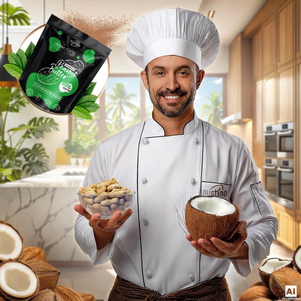 Nustino – Jordnötssmör i pulverform – Coconut (utan tillsatt socker) 400 g