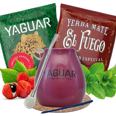 Yerba mate-set Kalebass Bombilla + 2x50g