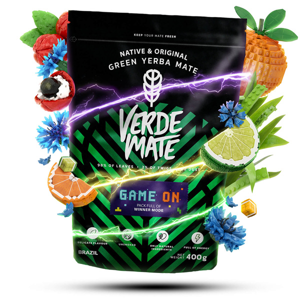 Verde Mate Green Game On 0,4 kg – yerba mate för gamers med smak av energidryck
