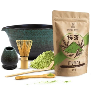Set för bryggning av Matcha te: matcha 100g + tillbehör
