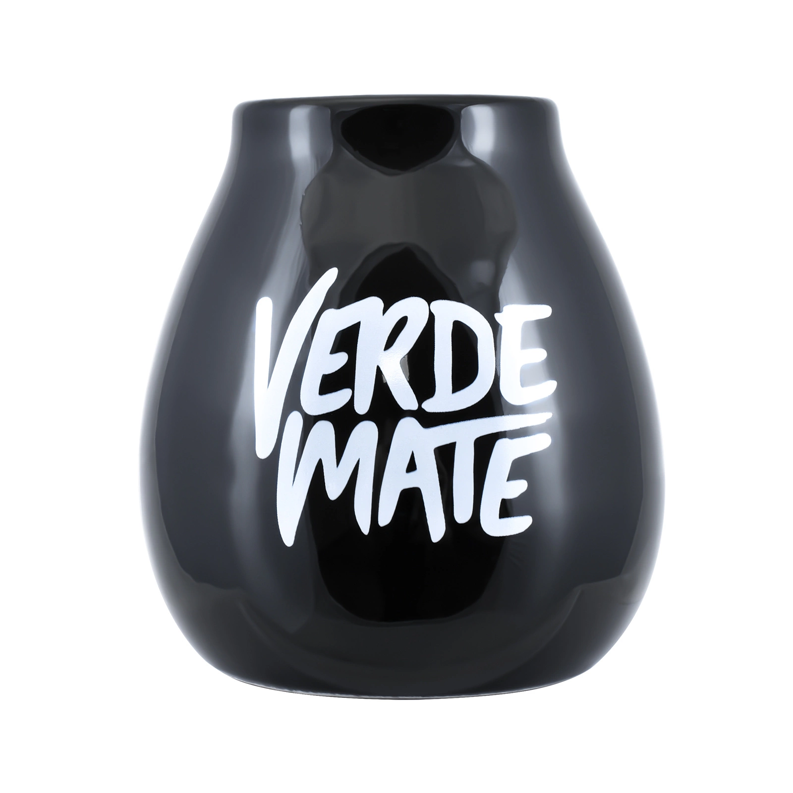Svart matekopp i keramik med Verde Mate-logotyp 350 ml