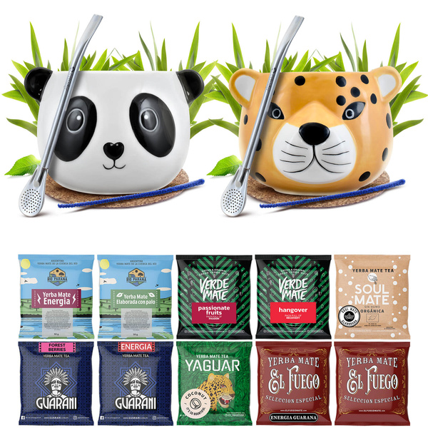 Yerba Mate Set FOR TWO Kalebass Bombilla